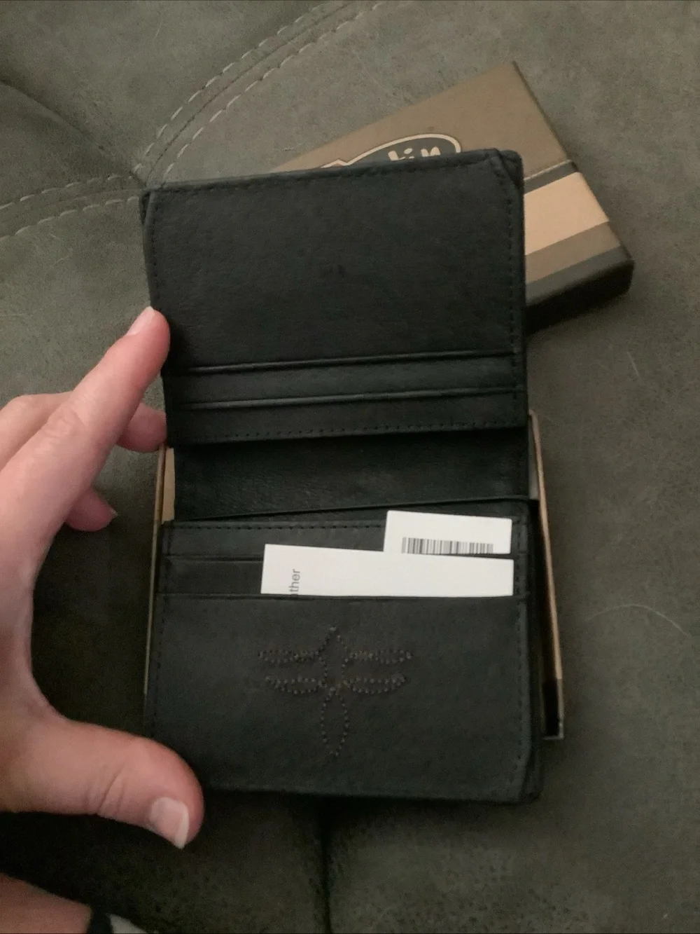 Justin Boots Brown Front Pocket Leather Money Clip Wallet